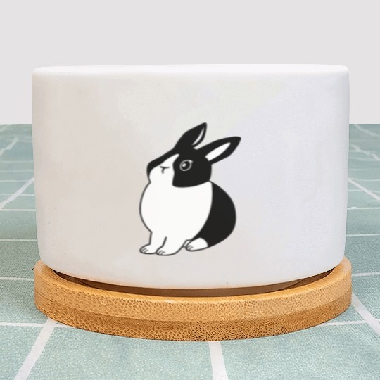 Black And White Dutch Rabbit Plant Pots