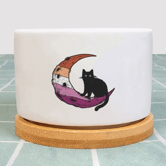Lesbian Cat Moon Plant Pots