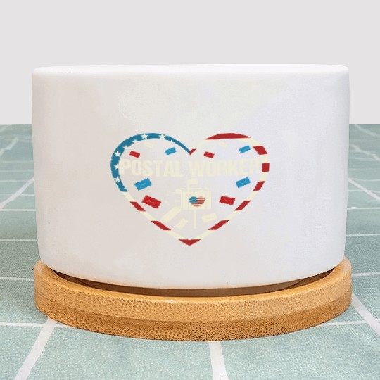 Postal worker mail carrier Heart Love Plant Pots