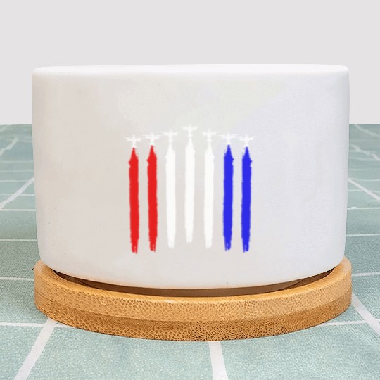 V-22 Osprey Helicopter Red White Blue Contrails Plant Pots