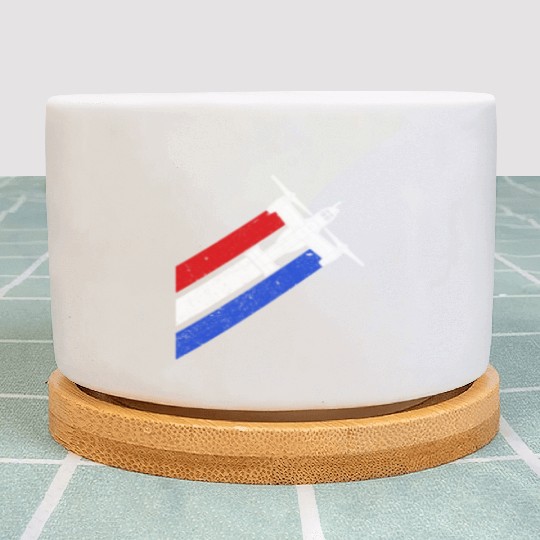 V-22 Osprey Helicopter Red White Blue Contrails Plant Pots