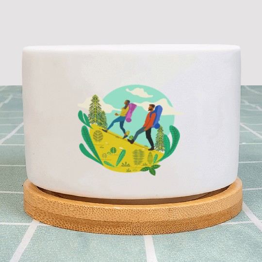 Black People Hiking Plant Pots