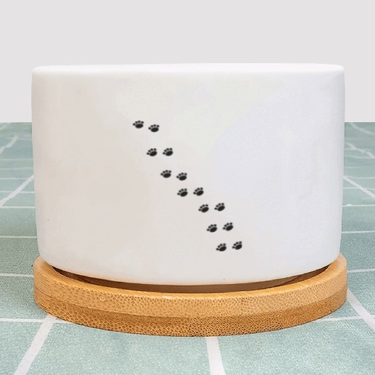 Cat Paw Prints (Black) Plant Pots