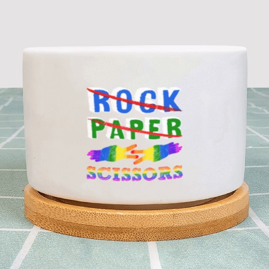 Rock Paper Scissors Lesbian Couple LGBTQ Pride Mon Plant Pots