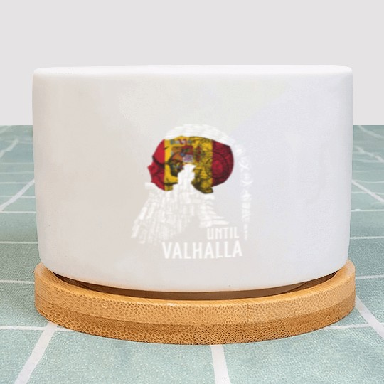 Until Valhalla Viking Skull Spain FLag Plant Pots