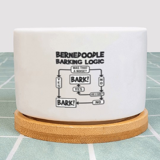Dog Barking Logic Funny Dog Idea Funny Bernedoodle Plant Pots