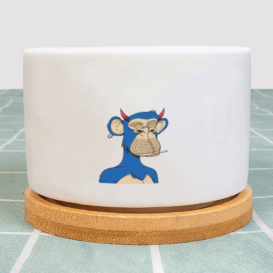 Blue bored monkey Plant Pots