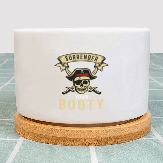 Surrender Your Booty Pirate Skull Crossbones Plant Pots