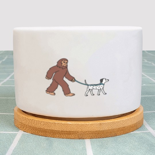 Bigfoot Sasquatch Walking Dalmatian Plant Pots