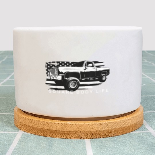 Squarebody American Flag Square Body Truck Plant Pots