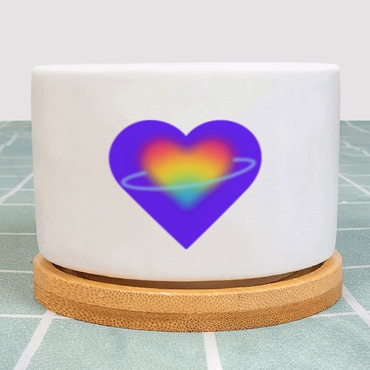 rainbow heart pride Plant Pots
