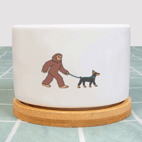 Bigfoot Sasquatch Walking Doberman Plant Pots
