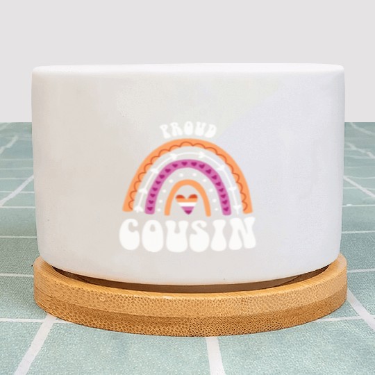 Proud Cousin Lesbian Pride Rainbow Plant Pots