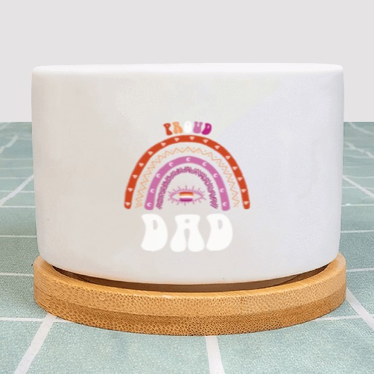 Lesbian Rainbow Proud Dad Lesbian Plant Pots
