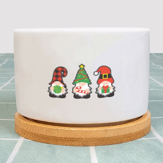 Christmas Gnomes with candy cane, gift Plant Pots