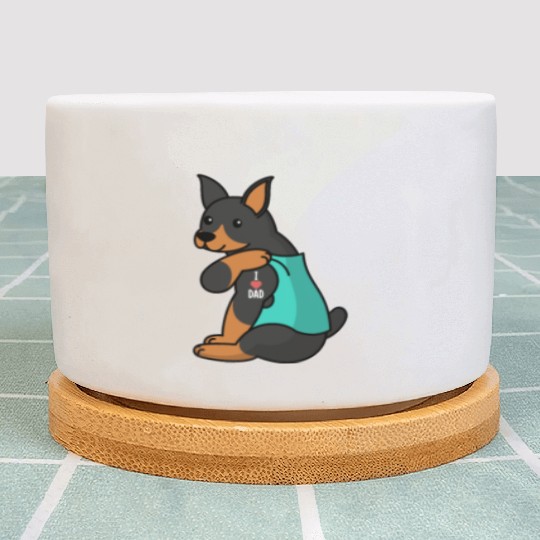 I Love Dad Doberman Plant Pots