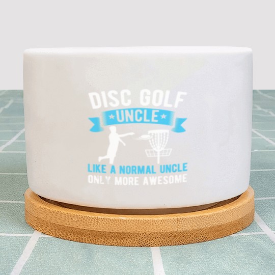 Mens Disc Golf Uncle Only More Awesome Funny Plant Pots