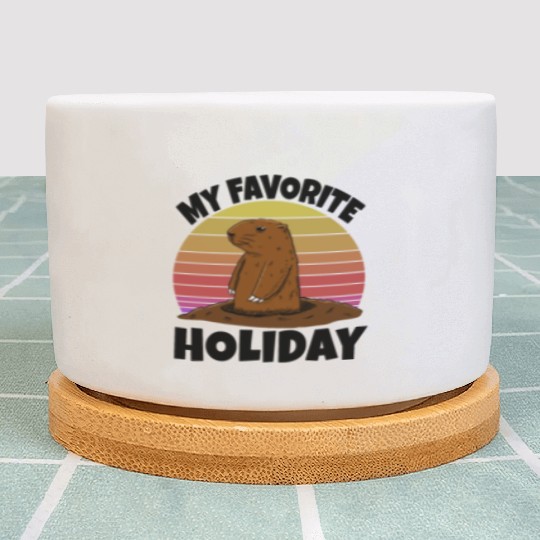 My Favourite Holiday Groundhog Plant Pots