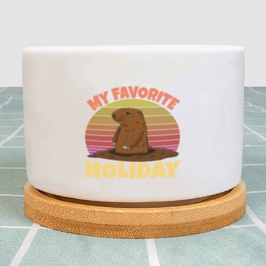 My Favourite Holiday Groundhog Plant Pots