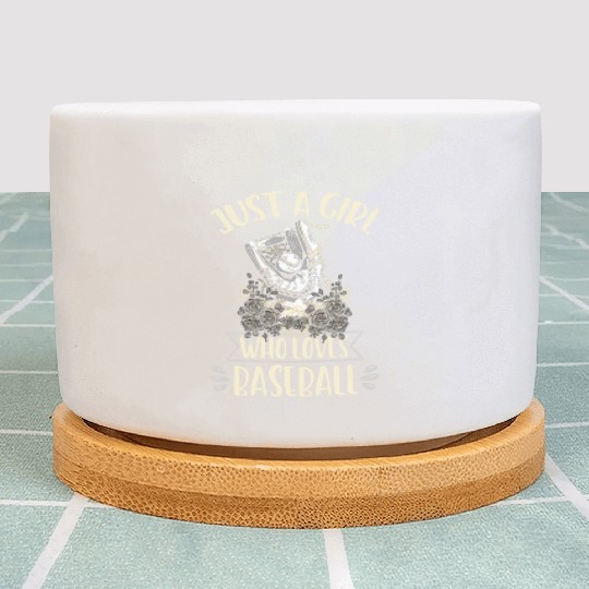 Girl Baseball Player Cute Baseball Lover Plant Pots