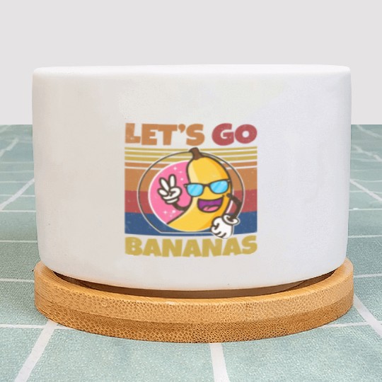 Retro Let's Bananas Funny Peace Banana Plant Pots