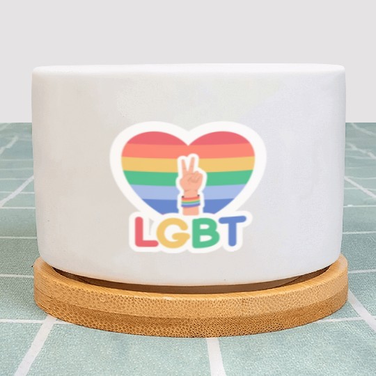 Pride flag heart - Pride quote lgbt community Plant Pots
