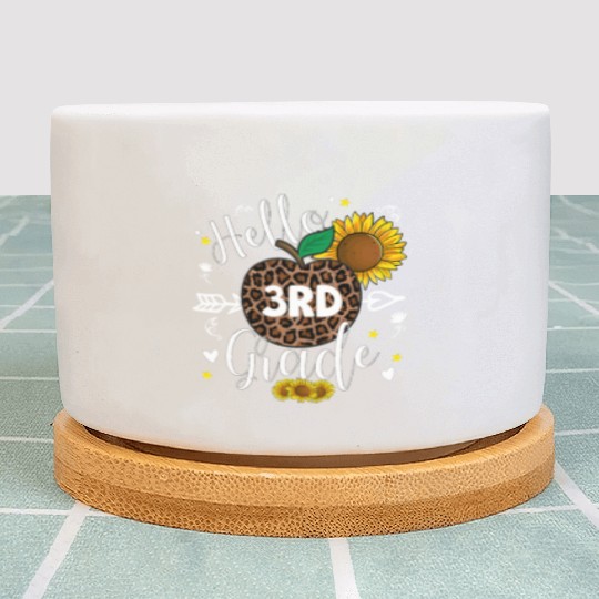 3rd Grade Back To School Leopard Print Sunflower Plant Pots