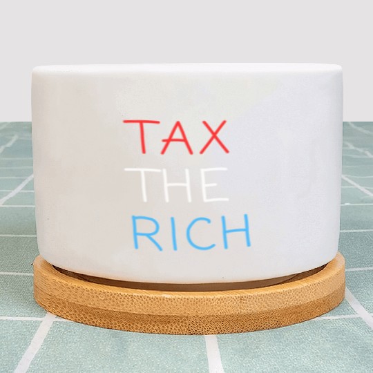 TAX THE RICH (Red, White and Blue letters) Plant Pots