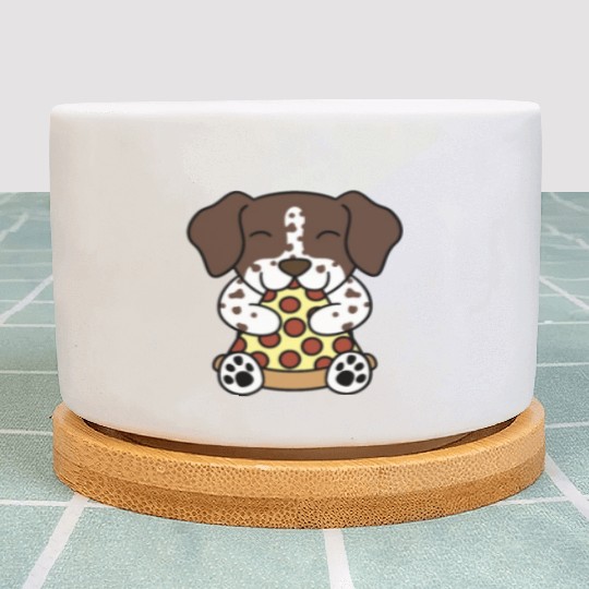 German Shorthaired Pointer Pizza Lover Plant Pots