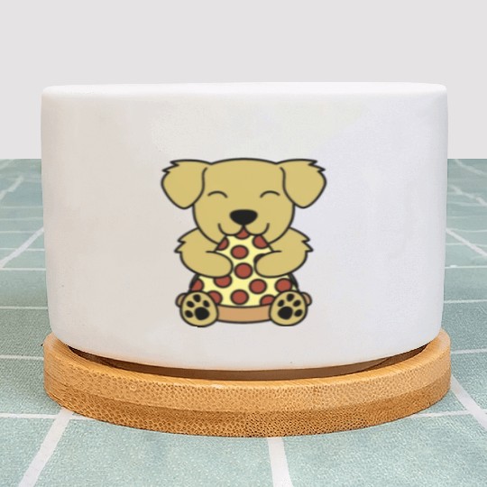 Golden Retriever Pizza Lover Plant Pots
