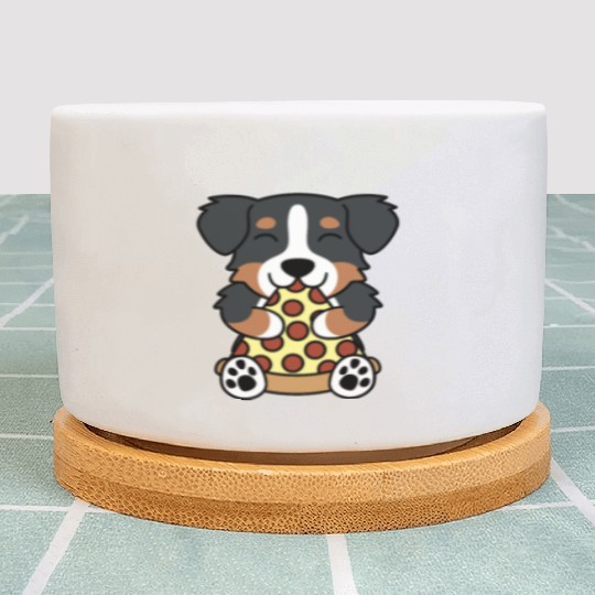 Bernese Mountain Dog Pizza Lover Plant Pots