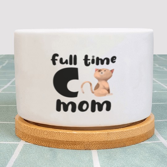 Full Time Cat Mom Plant Pots