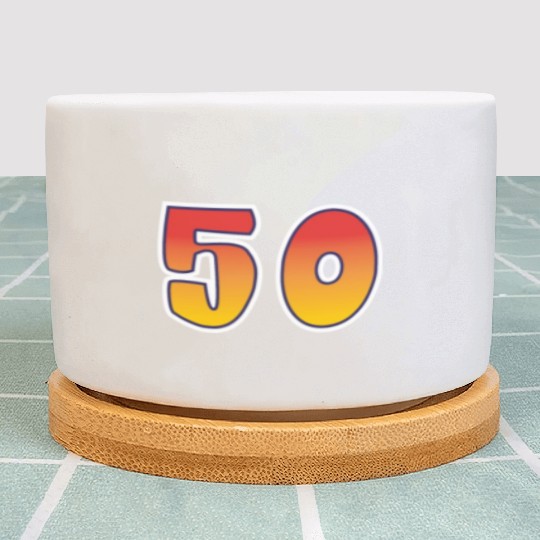 Number 50 Red - Orange Design Plant Pots
