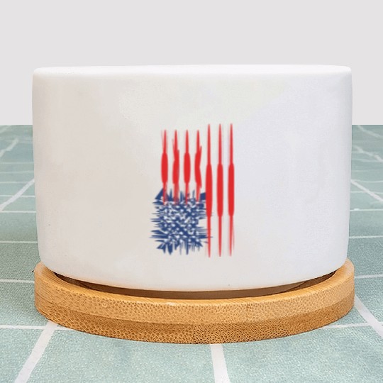 US Flag Vertical Plant Pots American Stars Stripes