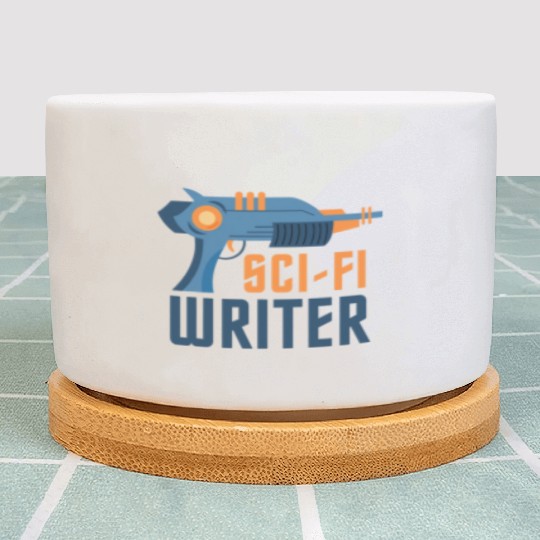 Sci Fi Writer Laser Gun Science Fiction Author Plant Pots