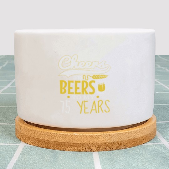 Cheers and Beers 75th Birthday Gift Idea Plant Pots
