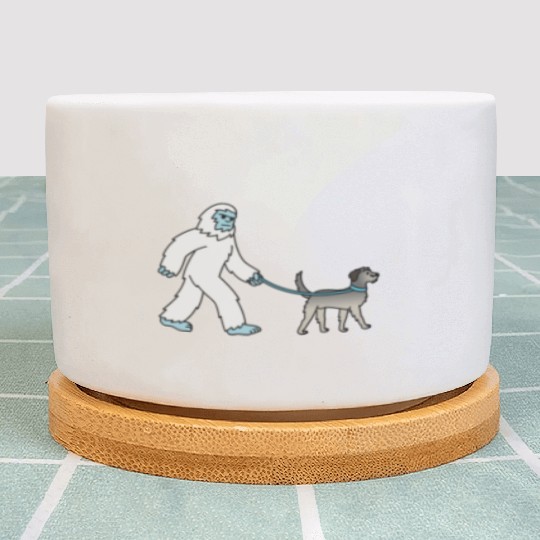 Bigfoot Sasquatch Walking Irish Wolfhound Plant Pots