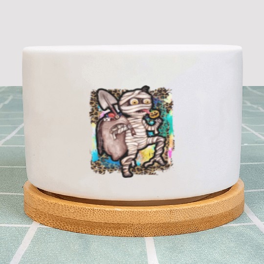 Halloween Zombie Mummy Tie Dye Plant Pots