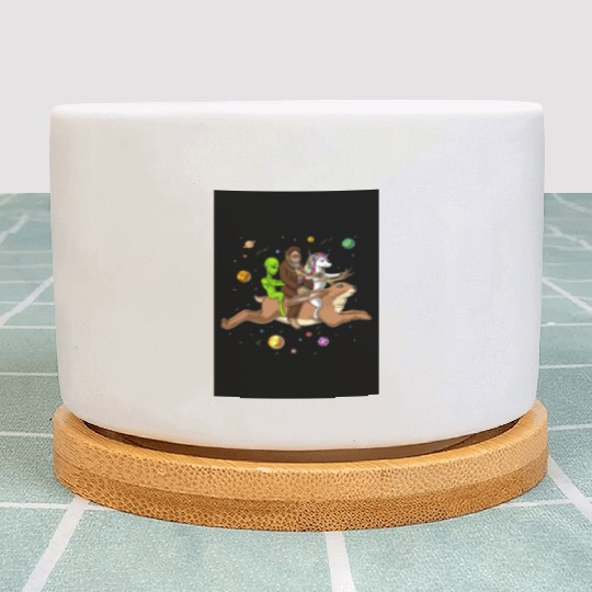 Alien Bigfoot Unicorn Riding Jackalope Plant Pots