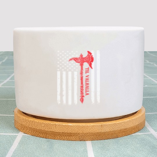 American Flag Viking Axe Til Valhalla Plant Pots