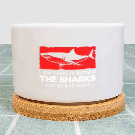 Great White Shark Ocean Swimming Plant Pots