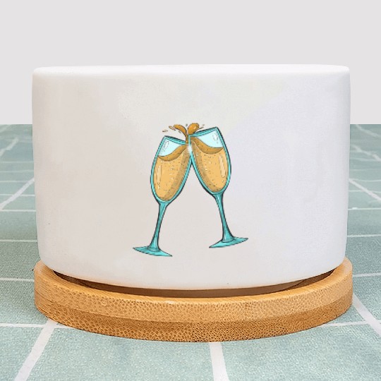 Champagne Glasses / Cheers Plant Pots