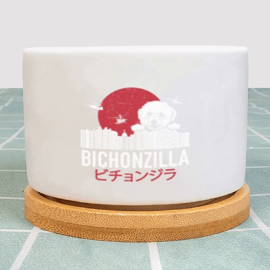 Bichonzilla Bichon Frise Dog Lover Puppy Plant Pots