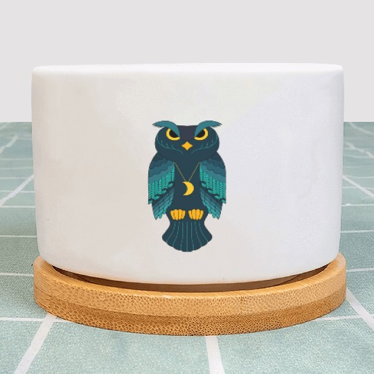 blue owl wild bird Plant Pots