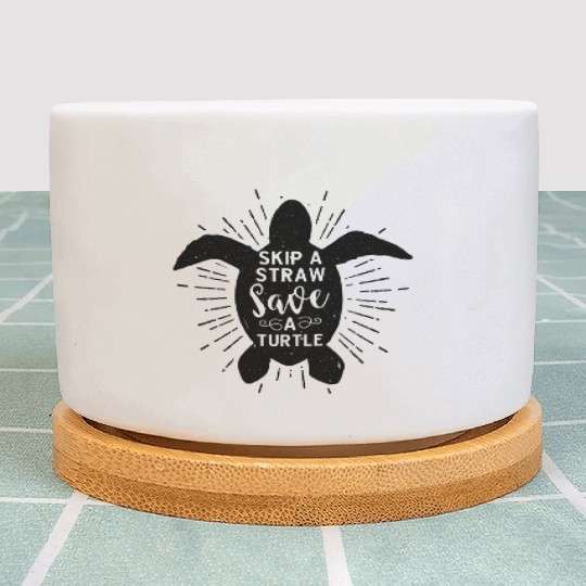 Skip A Straw Save A Turtle Earth Day Plant Pots