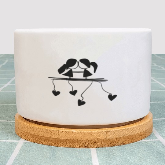 lesbian couple love symbol Plant Pots