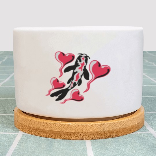 hearts koi fish nishikigoi Plant Pots