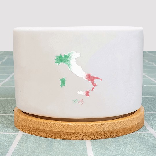 Stylized Italy Map Plant Pots