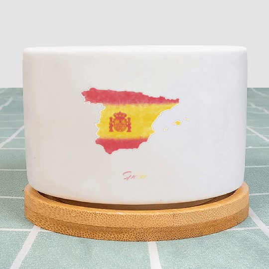 Stylized Spain Map Plant Pots