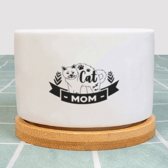 Cat mom Plant Pots